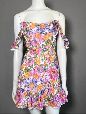 Hello Molly Floral Mini Dress in Pink, Orange & Purple